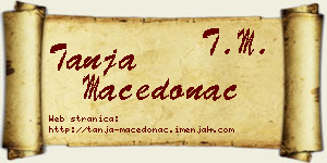 Tanja Macedonac vizit kartica